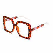 Oversized Square Stripe Gradient Transparent Glasses Women