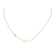Cross necklace women, sideways cross necklace, gold cross necklace, gifts for her, gift for women, Crucifix Necklace