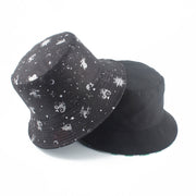 Constellation Galaxy Stars Print Panama Hat Cap Reversible Bucket Hat