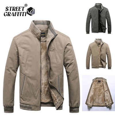 2021 Autumn Men Jackets 100% Cotton Chaqueta Casual Solid Fashion  High Quality