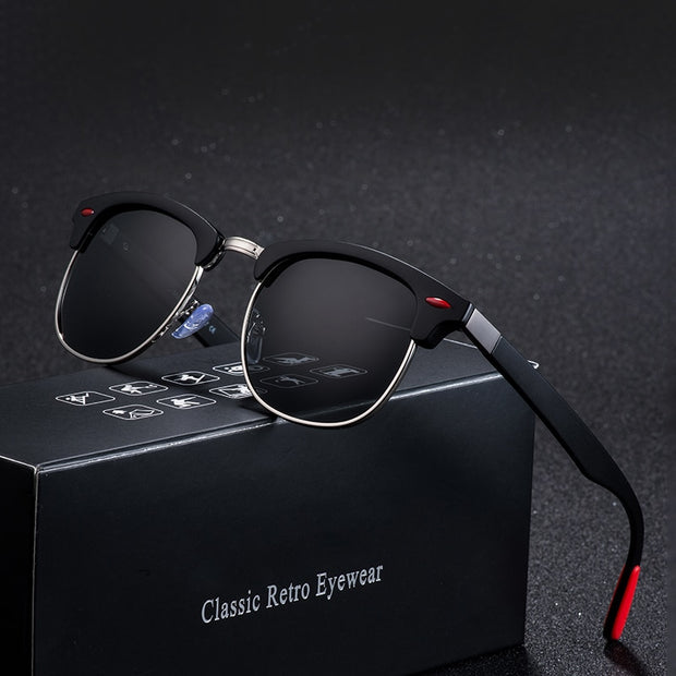 Classic Retro Rivet Polarized Sunglasses Men Women Brand Designer